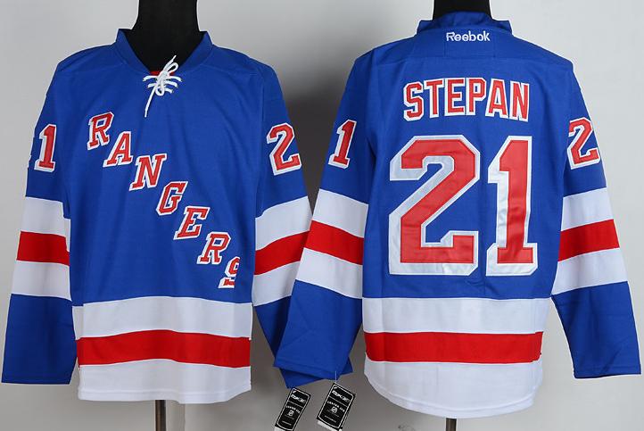 New York Rangers 21 Derek Stepan Blue NHL Jerseys