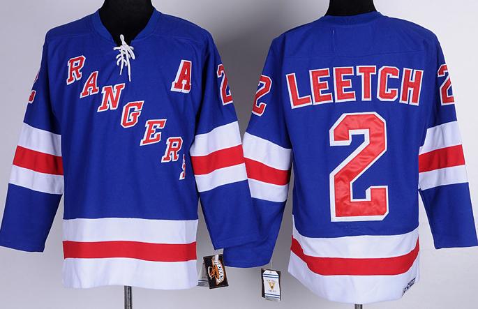 New York Rangers 2 Brian Leetch Blue NHL Jerseys
