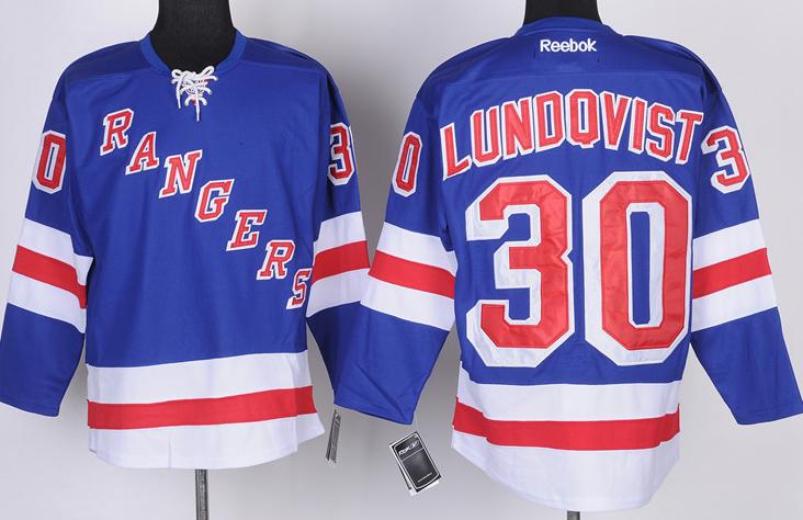 New York Rangers 30 Henrik Lundqvist Blue NHL Jerseys