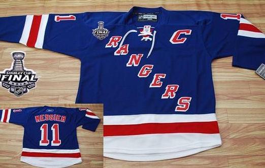 New York Rangers #11 Mark Messier Blue With 2014 Stanley Cup Finals Stitched NHL Jerseys