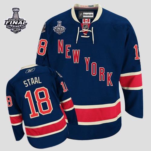 New York Rangers #18 Marc Staal Dark Blue 85TH Third With 2014 Stanley Cup Finals Stitched NHL Jerseys