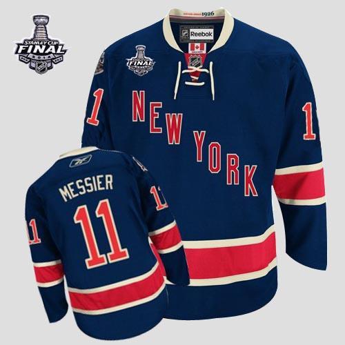 New York Rangers #11 Mark Messier Dark Blue 85TH Third With 2014 Stanley Cup Finals Stitched NHL Jerseys