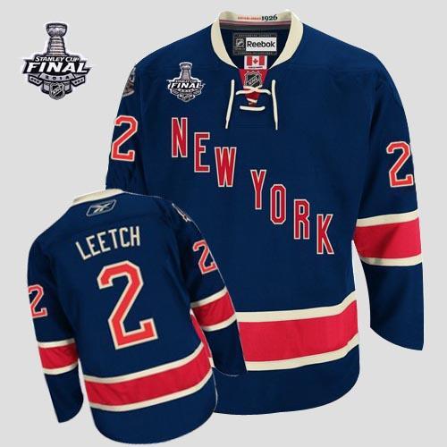 New York Rangers #2 Brian Leetch Dark Blue 85TH Third With 2014 Stanley Cup Finals Stitched NHL Jerseys
