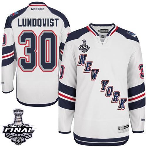 New York Rangers #30 Henrik Lundqvist White 2014 Stadium Series With 2014 Stanley Cup Finals Stitched NHL Jerseys