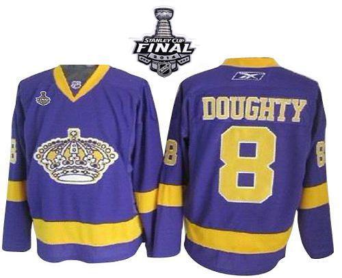 Los Angeles Kings #8 Drew Doughty Purple 2014 Stanley Cup Finals Stitched NHL Jerseys