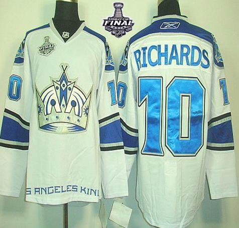 Los Angeles Kings #10 Mike Richards White 2014 Stanley Cup Finals Stitched NHL Jerseys
