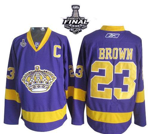 Los Angeles Kings #23 Dustin Brown Purple 2014 Stanley Cup Finals Stitched NHL Jerseys