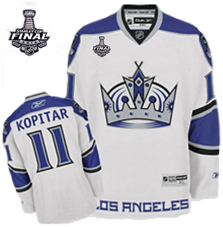 Los Angeles Kings #11 Anze Kopitar White 2014 Stanley Cup Finals Stitched NHL Jerseys