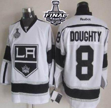 Los Angeles Kings #8 Drew Doughty White Road 2014 Stanley Cup Finals Stitched NHL Jerseys