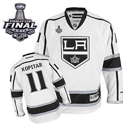 Los Angeles Kings #11 Anze Kopitar White Road 2014 Stanley Cup Finals Stitched NHL Jerseys