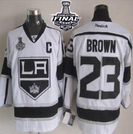 Los Angeles Kings #23 Dustin Brown White Road 2014 Stanley Cup Finals Stitched NHL Jerseys