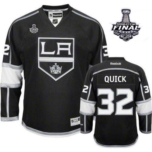 Los Angeles Kings #32 Jonathan Quick Black Home 2014 Stanley Cup Finals Stitched NHL Jerseys