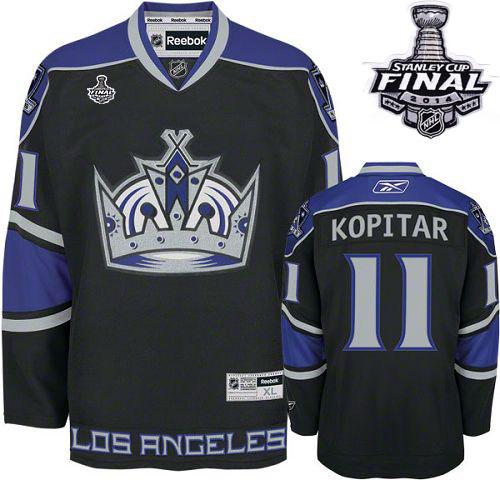 Los Angeles Kings #11 Anze Kopitar Black Third 2014 Stanley Cup Finals Stitched NHL Jerseys