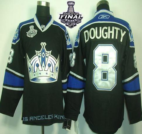 Los Angeles Kings #8 Drew Doughty Black Third 2014 Stanley Cup Finals Stitched NHL Jerseys