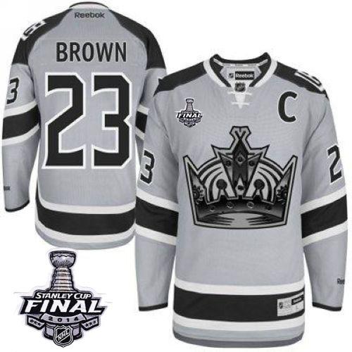 Los Angeles Kings #23 Dustin Brown Grey 2014 Stadium Series Stanley Cup Finals Stitched NHL Jerseys