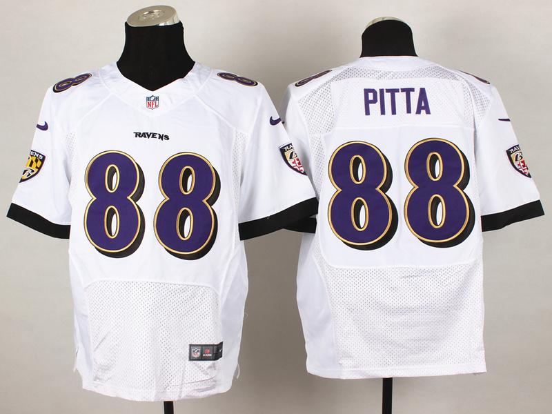 Nike Baltimore Ravens 88 Dennis Pitta White Elite NFL Jersey
