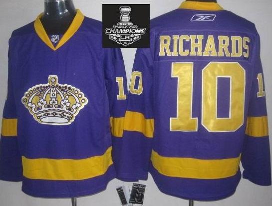 Los Angeles Kings 10 Mike Richards Purple NHL Jerseys With 2014 Stanley Cup Champions Patch