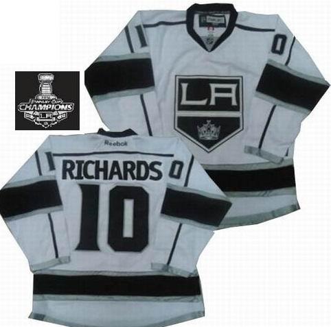 Los Angeles Kings 10 Mike Richards White NHL Jerseys With 2014 Stanley Cup Champions Patch