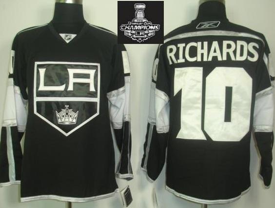 Los Angeles Kings 10 Mike Richards Black NHL Jerseys With 2014 Stanley Cup Champions Patch