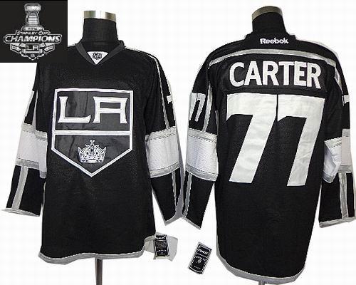 Los Angeles Kings 77 Jeff Carter Black NHL Jerseys With 2014 Stanley Cup Champions Patch