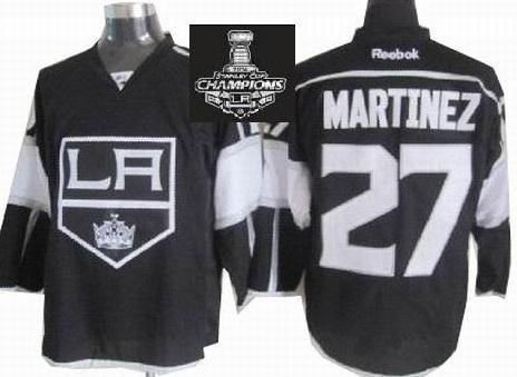 Los Angeles Kings 27 Alec Martinez Black NHL Jerseys With 2014 Stanley Cup Champions Patch