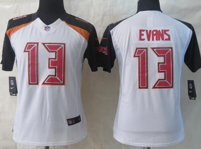 Women Nike Tampa Bay Buccaneers 13 Mike Evans White Limited NFL Jerseys