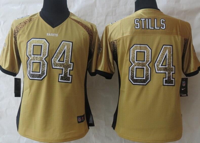 Women Nike New Orleans Saints 84 Kenny Stills Gold Drift Fashion Elite NFL Jerseys
