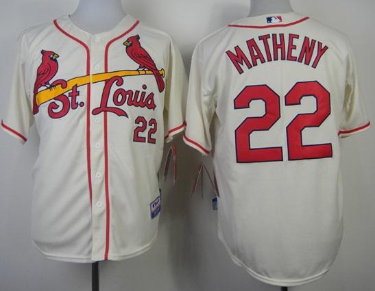 St. Louis Cardinals 22 Mike Matheny Cream Cool Base MLB Jerseys