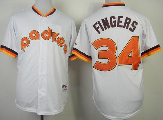 San Diego Padres 34 Rollie Fingers 1984 Turn Back The Clock MLB Jerseys