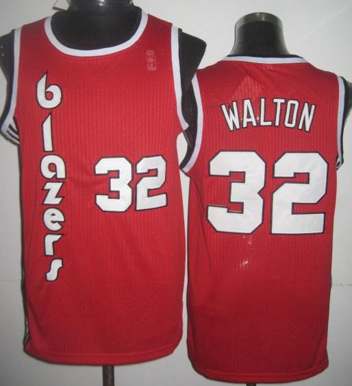 Portland Trail Blazers 32 Bill Walton Hardwood Classic Red Revolution 30 NBA Jerseys
