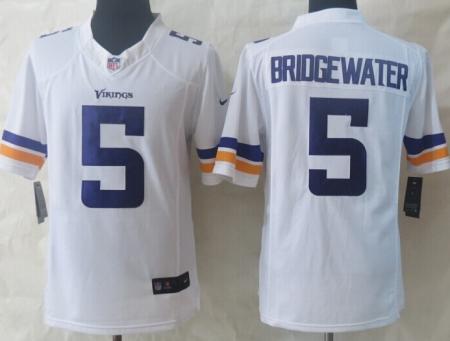 Nike Minnesota Vikings 5 Teddy Bridgewater White Limited NFL Jersey