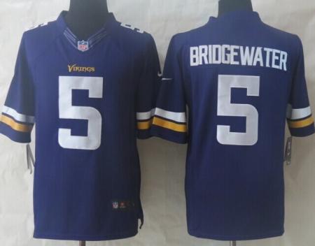 Nike Minnesota Vikings 5 Teddy Bridgewater Purple Limited NFL Jersey