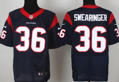 Nike Houston Texans 36 D.J. Swearinger Blue Elite NFL Jerseys
