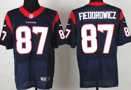 Nike Houston Texans 87 C.J. Fiedorowicz Blue Elite NFL Jerseys