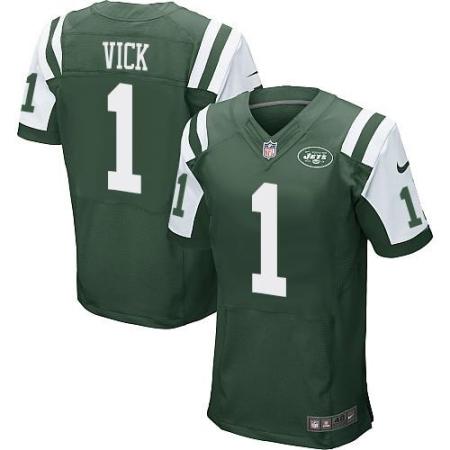 Nike New York Jets #1 Michael Vick Green Team Color NFL Elite Jerseys