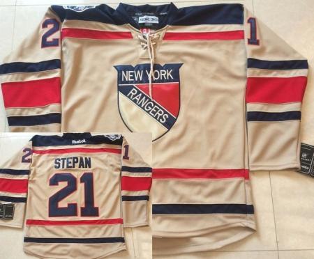 New York Rangers 21 Derek Stepan Cream Winter Classic NHL Jerseys