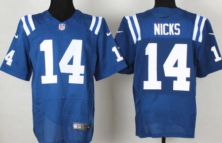 Nike Indianapolis Colts 14 Hakeem Nicks Blue Elite NFL Jerseys
