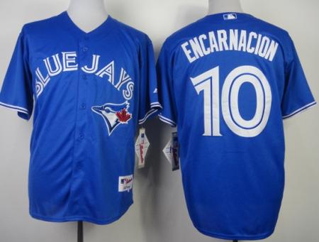 Toronto Blue Jays 10 Edwin Encarnacion Blue MLB Jerserys