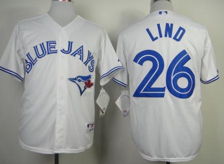 Toronto Blue Jays 26 Adam Lind White MLB Jerserys Toronto Blue Jays 26 Adam Lind White MLB Jerserys