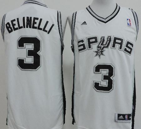 San Antonio Spurs 3 Marco Belinelli White Revolution 30 Swingman NBA Jerseys