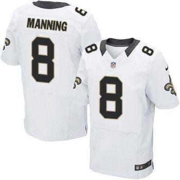 Nike New Orleans Saints #8 Archie Manning White Elite NFL Jerseys