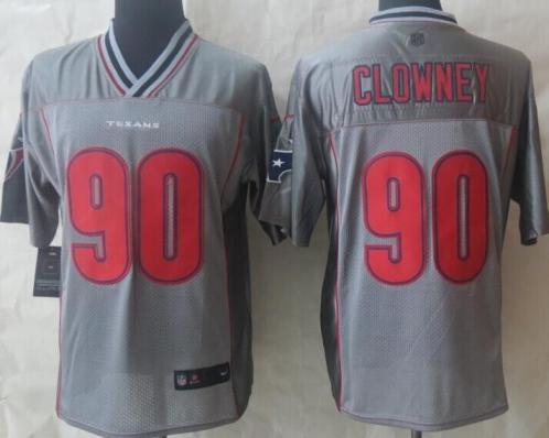 Nike Houston Texans 90 Jadeveon Clowney Grey Vapor Elite NFL Jerseys