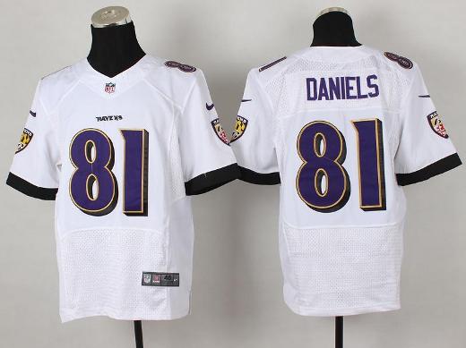 Nike Baltimore Ravens 81 Owen Daniels White Elite NFL Jerseys