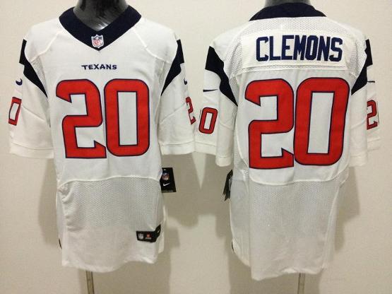 Nike Houston Texans #20 Chris Clemons White Elite NFL Jerseys