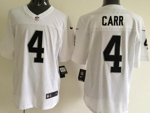 Nike Oakland Raiders 4 Derek Carr White Elite NFL Jerseys