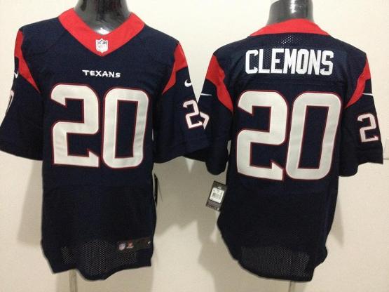 Nike Houston Texans #20 Chris Clemons Blue Elite NFL Jerseys