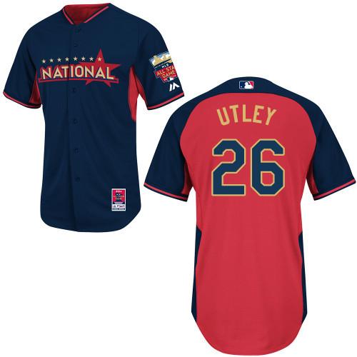 2014 All-Star Game National League Philadelphia Phillies 26 Chase Utley Red Blue MLB Jerseys
