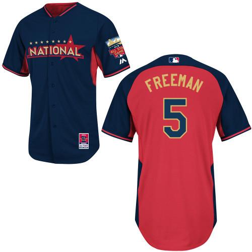 2014 All-Star Game National League Atlanta Braves 5 Freddie Freeman Red Blue MLB Jerseys