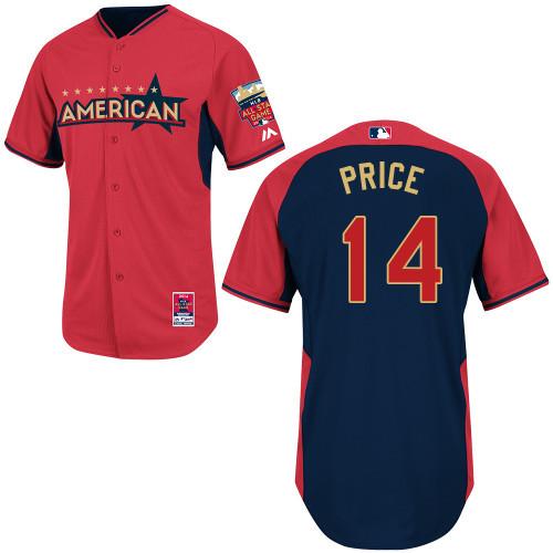2014 All-Star Game American League Tampa Bay Rays 14 David Price Red Blue MLB Jerseys