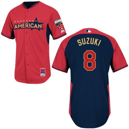 2014 All-Star Game American League Oakland Athletics 8 Kurt Suzuki Red Blue MLB Jerseys